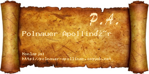 Polnauer Apollinár névjegykártya